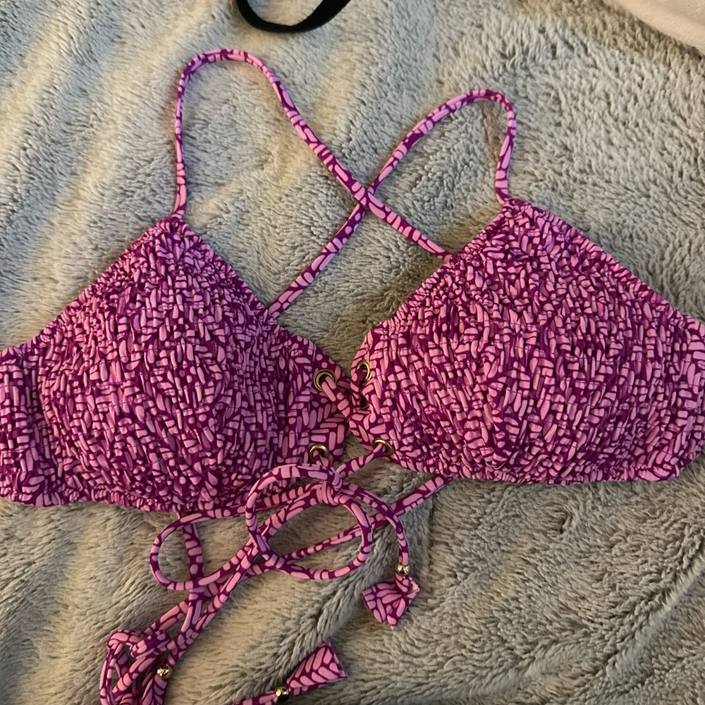 Victoria's Secret Pink and Purple Bikini Top